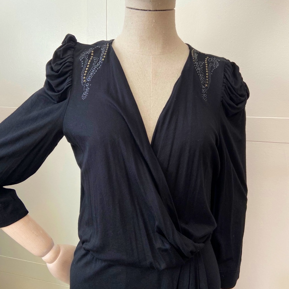 NWT French label Sinequanone black jersey dress